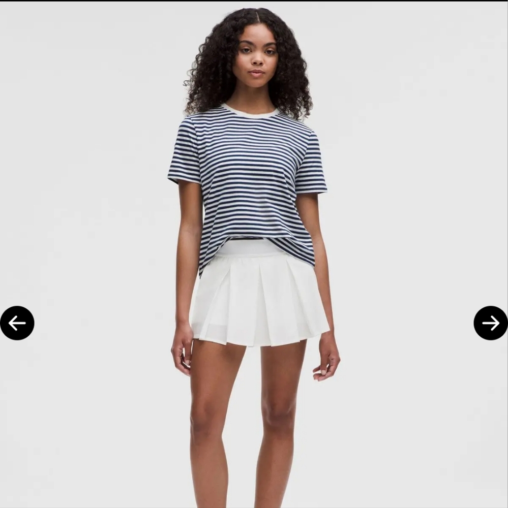 Lululemon Love Crewneck T-Shirt - Narrow Bold Stripe Club Blue White